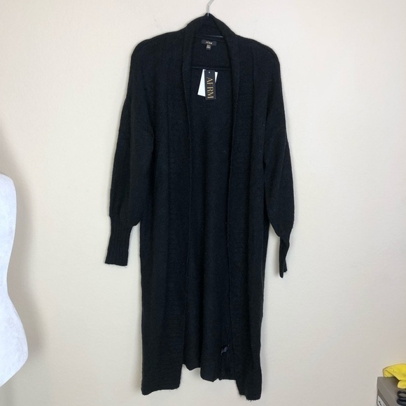 New AFRM Shaylee Black Longline Knit Open Front Cardigan Sweater Size XS/S - Picture 4 of 11